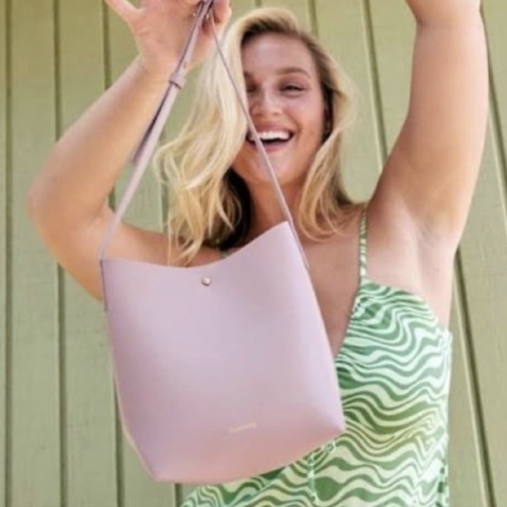 SAMARA Pink Faux Leather Crossbody / Shoulder Bag